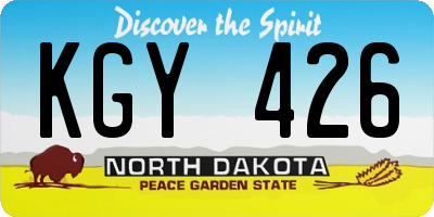 ND license plate KGY426
