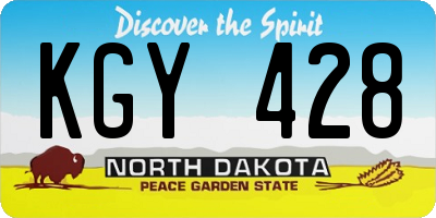 ND license plate KGY428