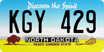ND license plate KGY429