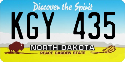 ND license plate KGY435