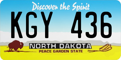 ND license plate KGY436