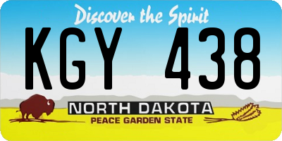 ND license plate KGY438