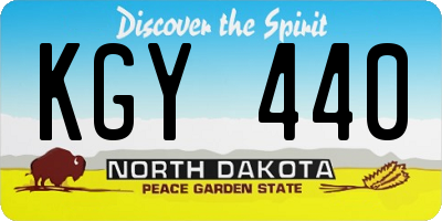 ND license plate KGY440