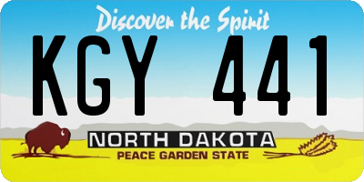 ND license plate KGY441
