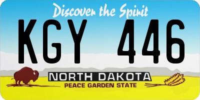 ND license plate KGY446