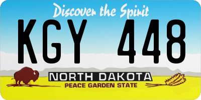 ND license plate KGY448