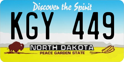 ND license plate KGY449