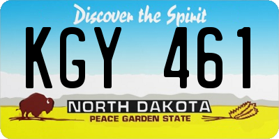 ND license plate KGY461