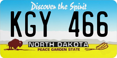 ND license plate KGY466