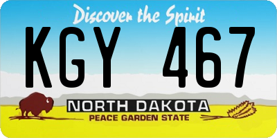 ND license plate KGY467