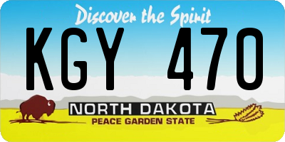 ND license plate KGY470