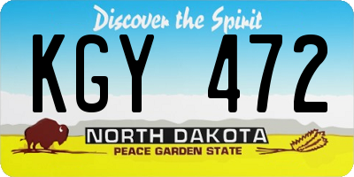 ND license plate KGY472
