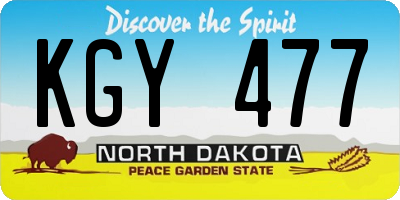 ND license plate KGY477