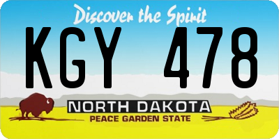 ND license plate KGY478