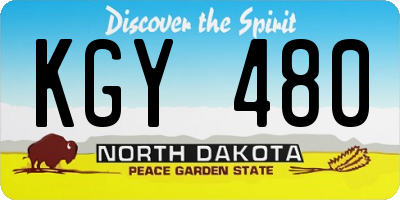ND license plate KGY480