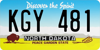 ND license plate KGY481