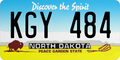 ND license plate KGY484