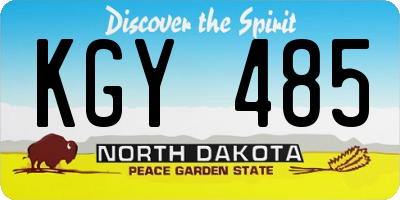 ND license plate KGY485