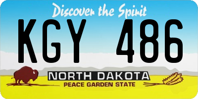 ND license plate KGY486