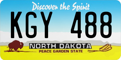 ND license plate KGY488