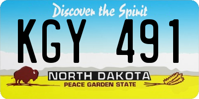 ND license plate KGY491
