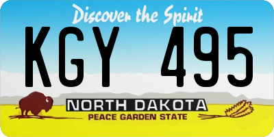 ND license plate KGY495