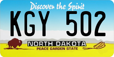 ND license plate KGY502