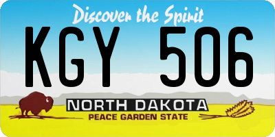 ND license plate KGY506