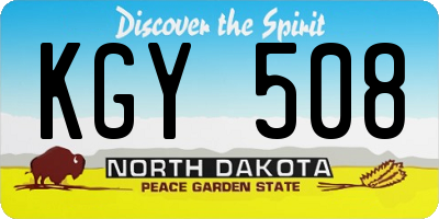 ND license plate KGY508