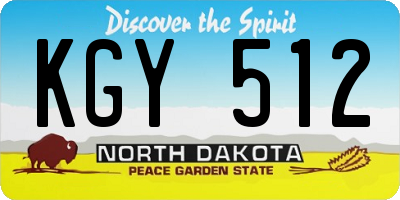ND license plate KGY512
