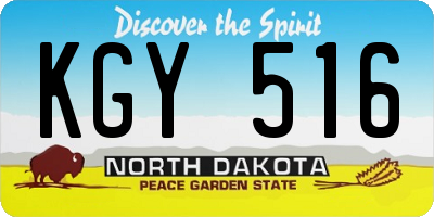 ND license plate KGY516