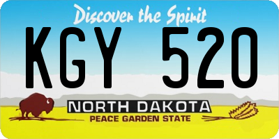 ND license plate KGY520