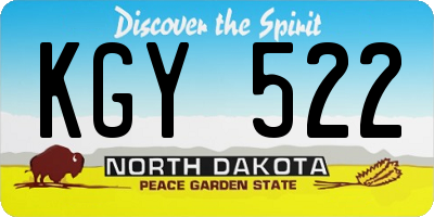 ND license plate KGY522