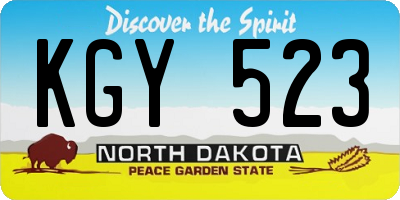 ND license plate KGY523
