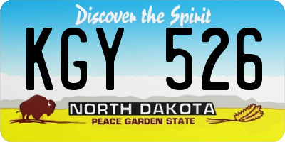 ND license plate KGY526