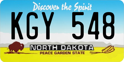 ND license plate KGY548