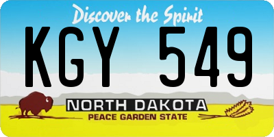 ND license plate KGY549