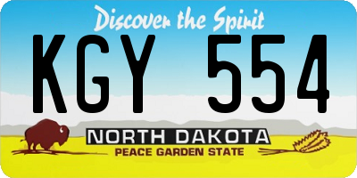 ND license plate KGY554