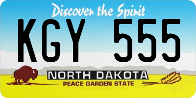 ND license plate KGY555
