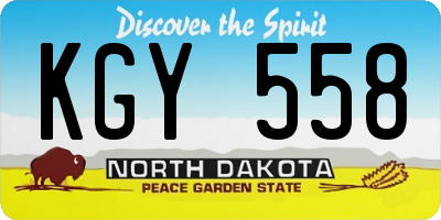 ND license plate KGY558