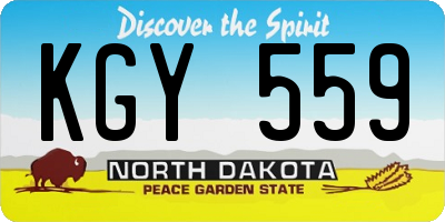 ND license plate KGY559