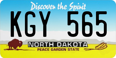 ND license plate KGY565