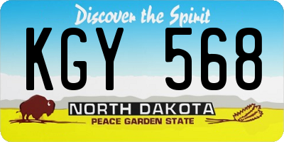 ND license plate KGY568