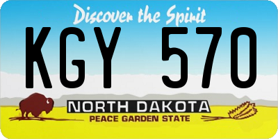 ND license plate KGY570