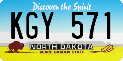 ND license plate KGY571