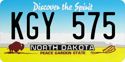 ND license plate KGY575