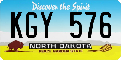 ND license plate KGY576