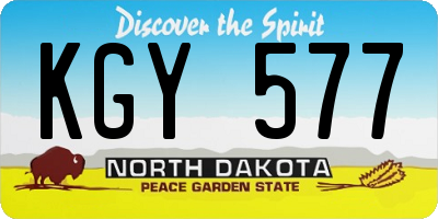 ND license plate KGY577