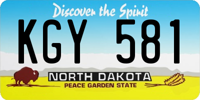 ND license plate KGY581