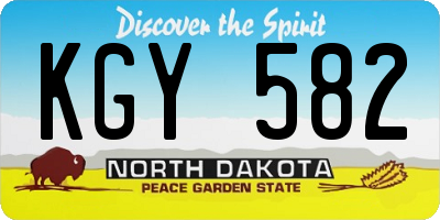 ND license plate KGY582